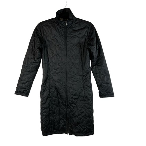 Patagonia Jacket Womens Sz XS Black Quilted Long Insulated MOR Coat Floral‎